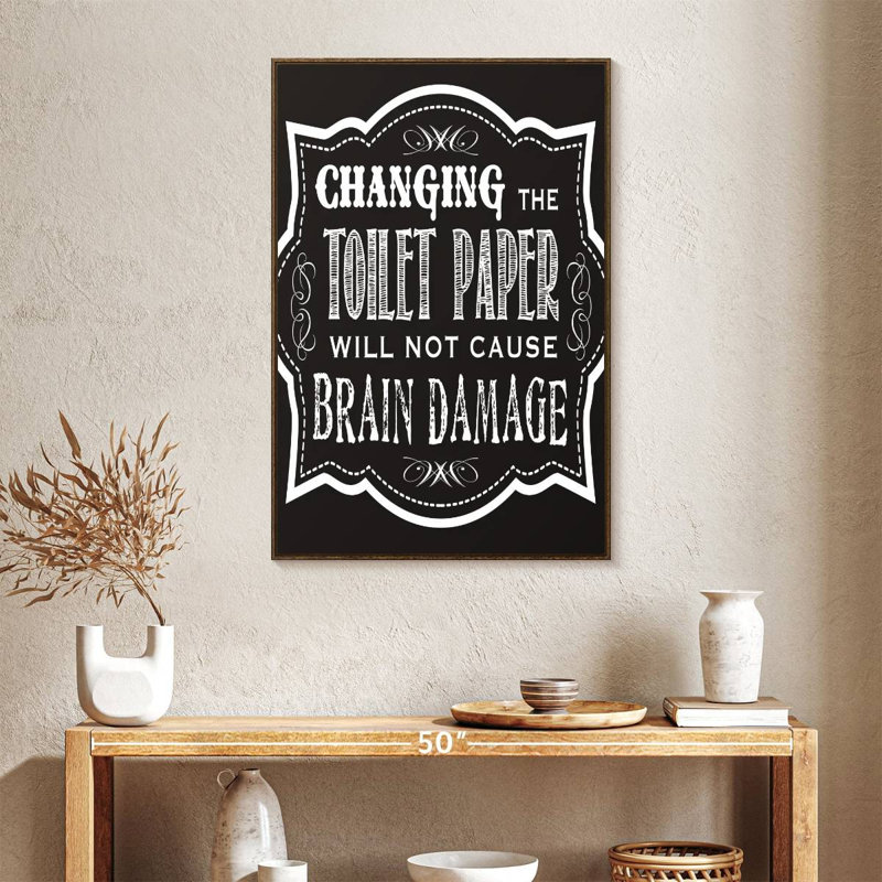 Changer le papier hygiénique, 25" x 37", Floating Frame Walnut
