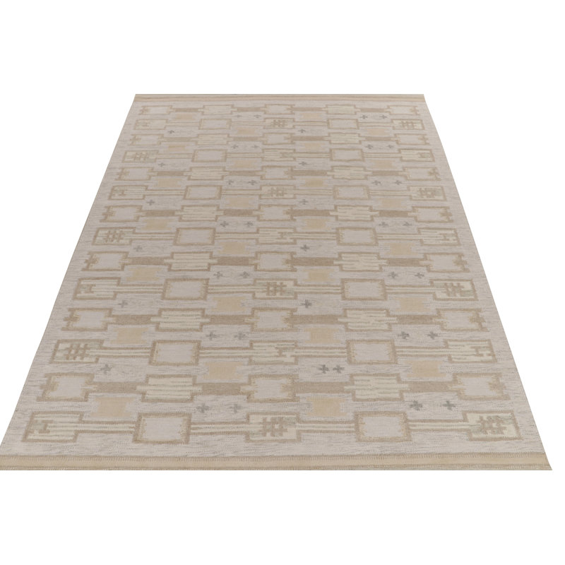 Scandinavian Wool Geometric Area Rug, Rectangle 10' x 14'