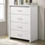 4 Drawer White Dresser, Modern Bedroom Storage Cabinet with Smooth Slides for Clothes, Linens & Home Essentials