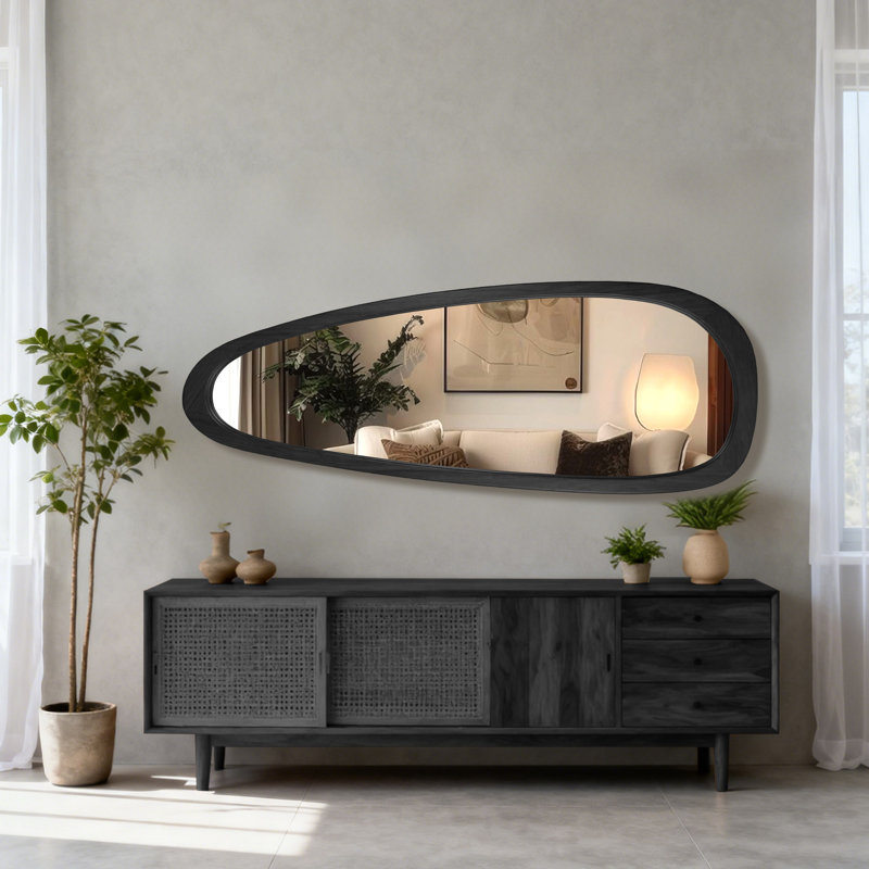 Miroir mural irrégulier, Noir, noir, noir, noir, 60 po x 21 po