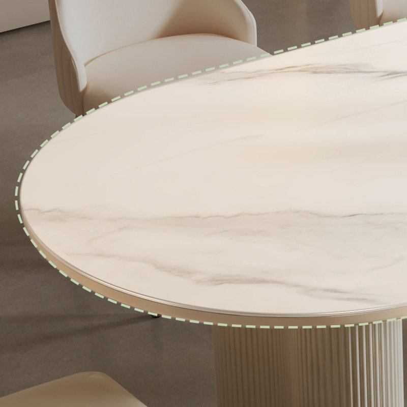 Table de salle à manger Thick, Blanc, H 29,5 po x L 62,9 po x l 31,4 po