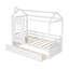 Lit simple en bois avec deux tiroirs (blanc)