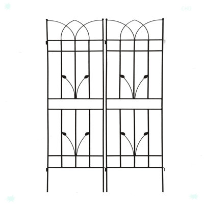 Paquet de 4 treillis de jardin en métal pour plantes grimpantes