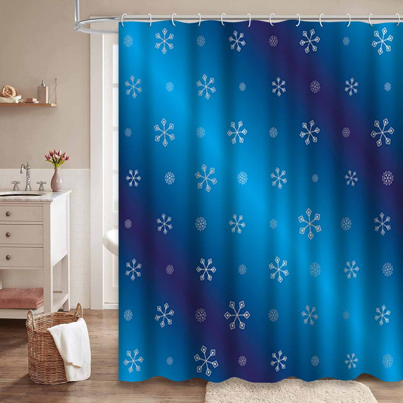 Rideau de douche Christmas avec 12 crochets, L 72 po x l 84 po