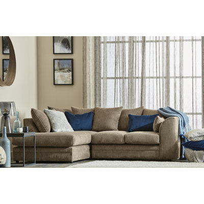 Moana 3 Seater Corduroy Corner Sofa 