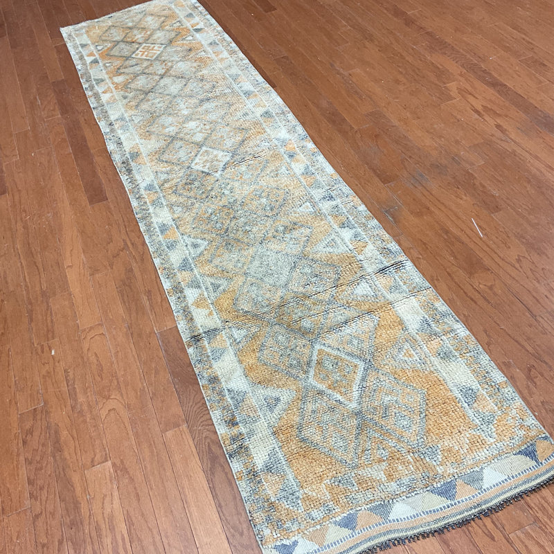  Handmade Turkish Oushak Wool Runner