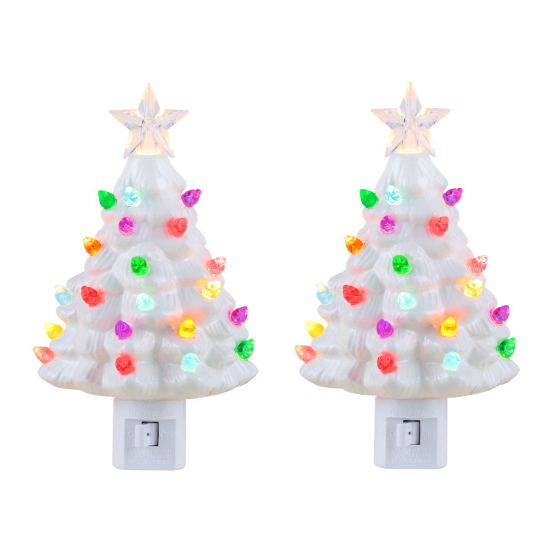 Nostalgic Ceramic Tree Nightlights, White