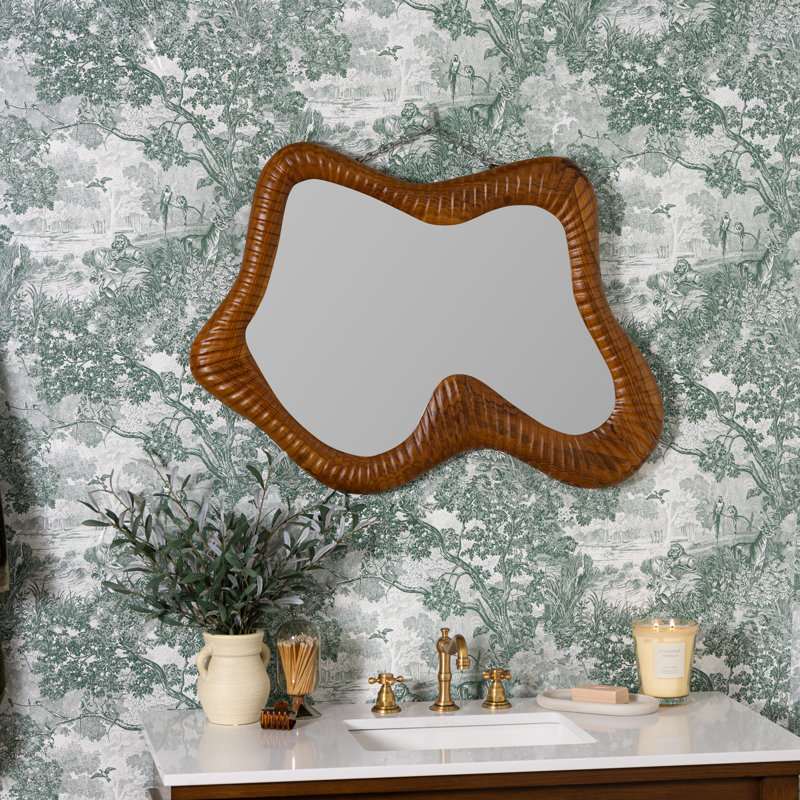 Raymond Abstract Solid Wood Mirror
