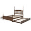 Modern Platform Bed Frame with Trundle and 2 Storage Drawers, Classic Bed with Spindle Headboard-730479520