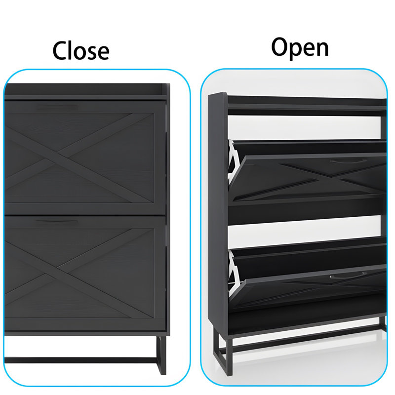 For Home, Entryway, Bedroom & Doorway，Shoe Rack, Black