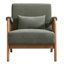 Fauteuil d'appoint rembourré moderne en bois massif de 27,17 po de largeur avec coussin supplémentaire-637253029