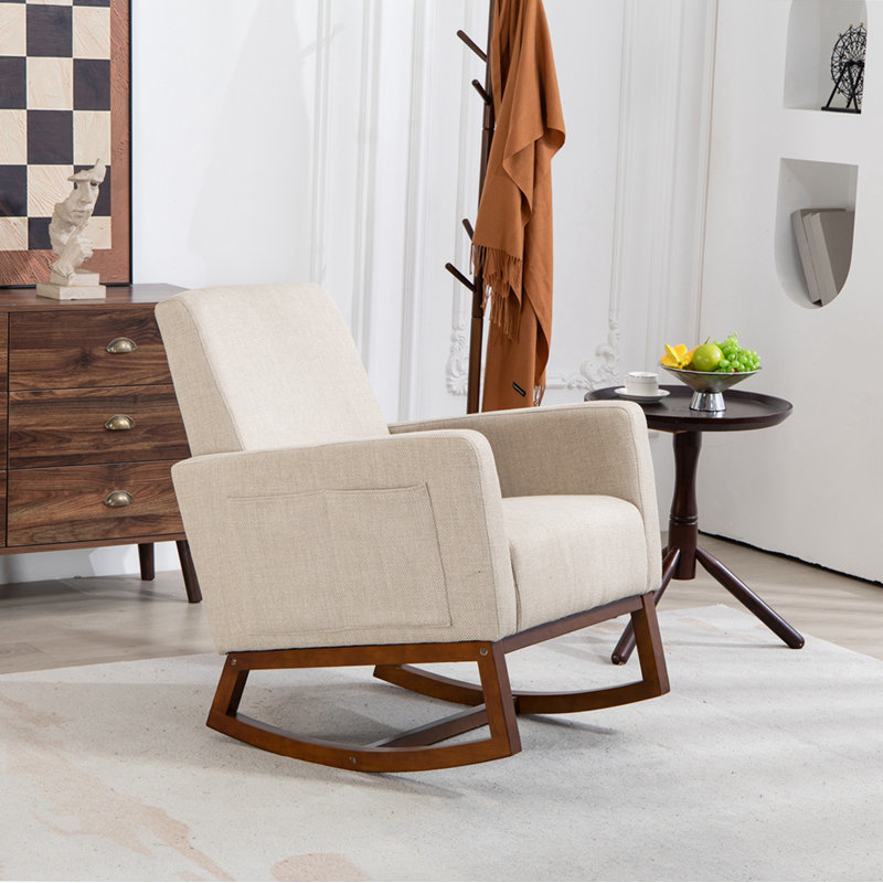 Chaise d'appoint rembourrée Mid-Century, Beige