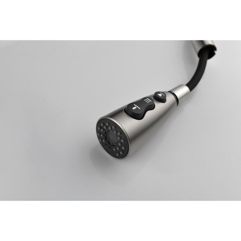 Single Handle Stainlesaucet With Pull Down Sprayer, Brushed Nickel