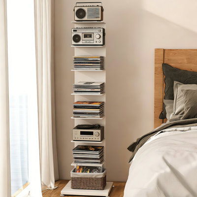 7-tier Freestanding Metal Bookcase, Versatile Storage Display Rack For Living Room, Bedroom, And Home Office
