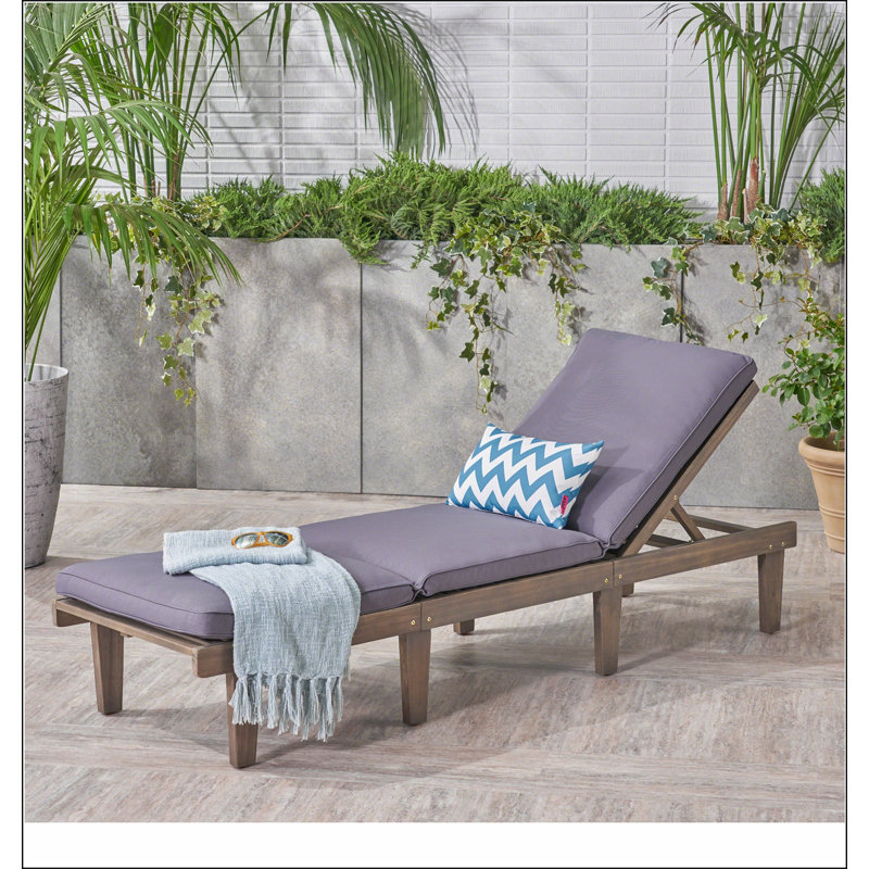 Chaise longue en bois Ariana KD, Gris