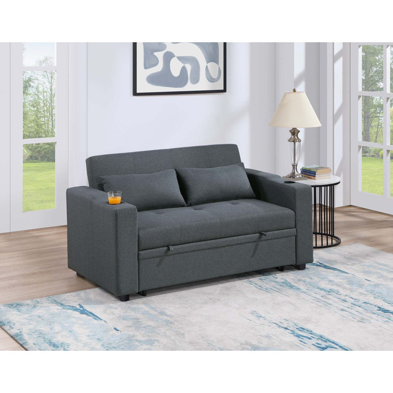 Yefry Sofa, Charcoal Linen Blend Incorrect , 33" H x 59" W x 34" D