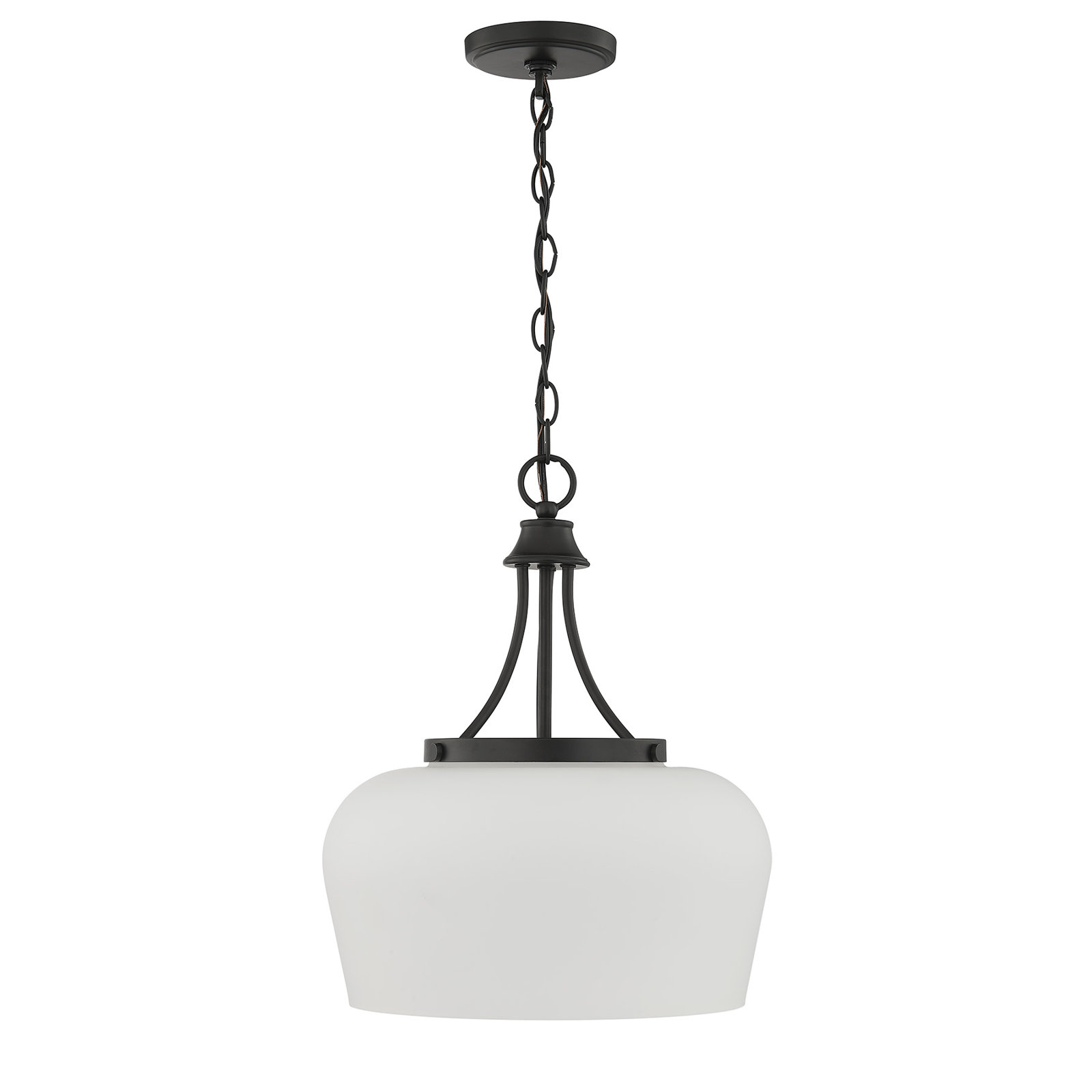 Breena 3 - Light Unique Dome Pendant, Matte Black, White