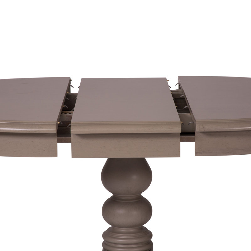 Alantae Extendable Solid Wood Dining Table, Dove Gray