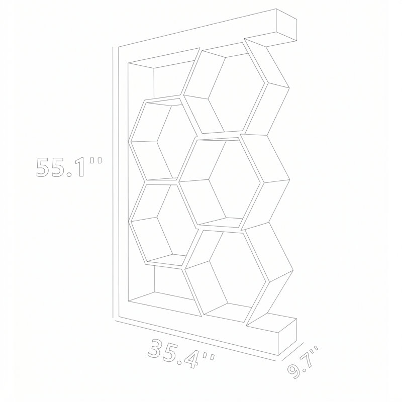 Bexley Contemporary Honeycomb Geometric Bookcase