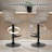 Modern Upholstered Adjustable Height Swivel Full Back Metal Base Bar Stool-585337191