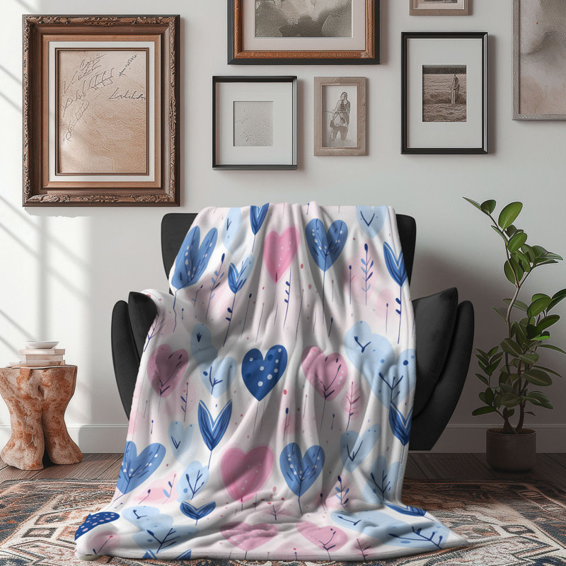 Heart Joy - couverture de qualité supérieure 1 pièce, Grand lit