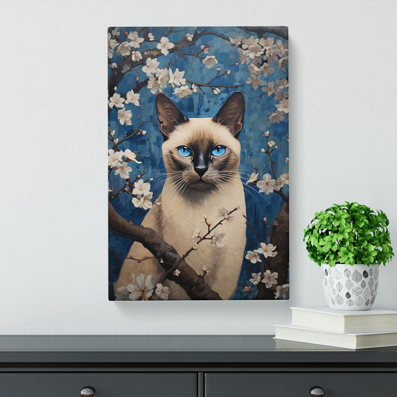 Siamese Cat Romanticism - No Frame Print, 76cm H x 50cm W x 3cm D