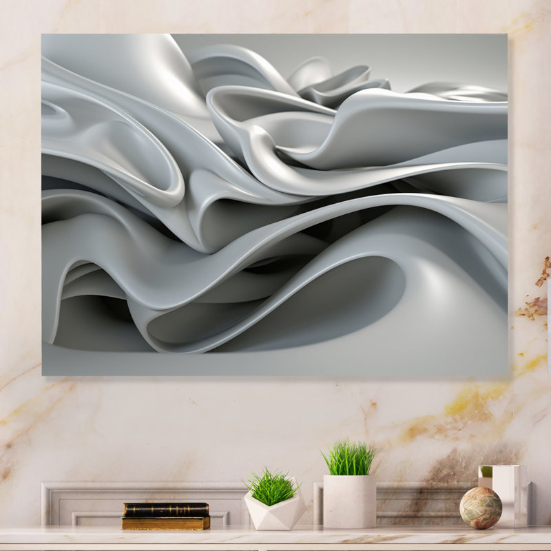 Gris ondulé infini - impression sans cadre sur métal, H 34 po x l 44 po