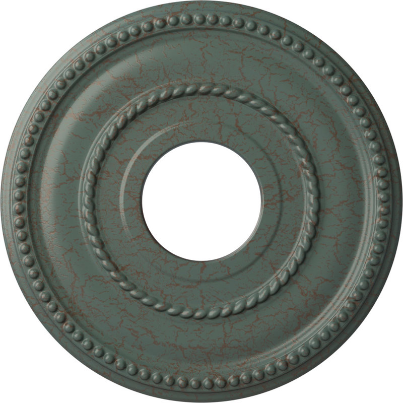 Médaillon de plafond H 12,125 po x l 12,125 po x P 0,75 po Valeriano, Craquelure tourbillon de nuage