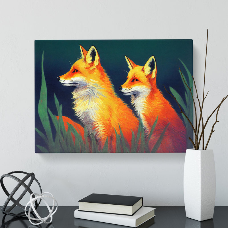 Fine Foxes - Wrapped Canvas, 35cm H x 50cm W x 3cm D