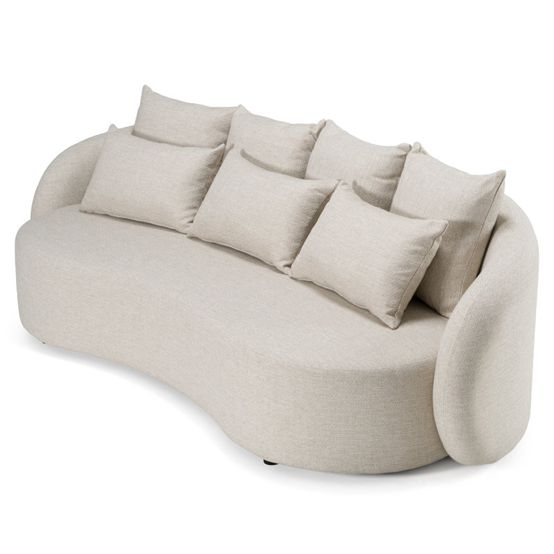 Jahmaya - Canapé d'extérieur 3 places en tissu beige