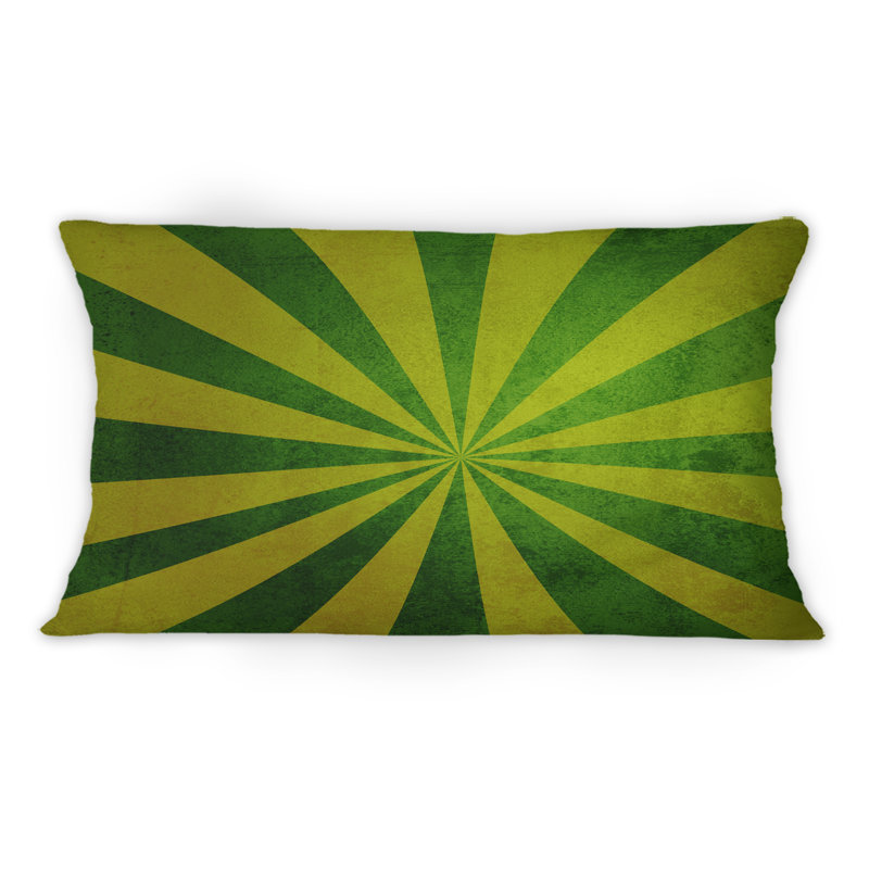 Vintage Green Converging Lines - Coussin décoratif imprimé moderne