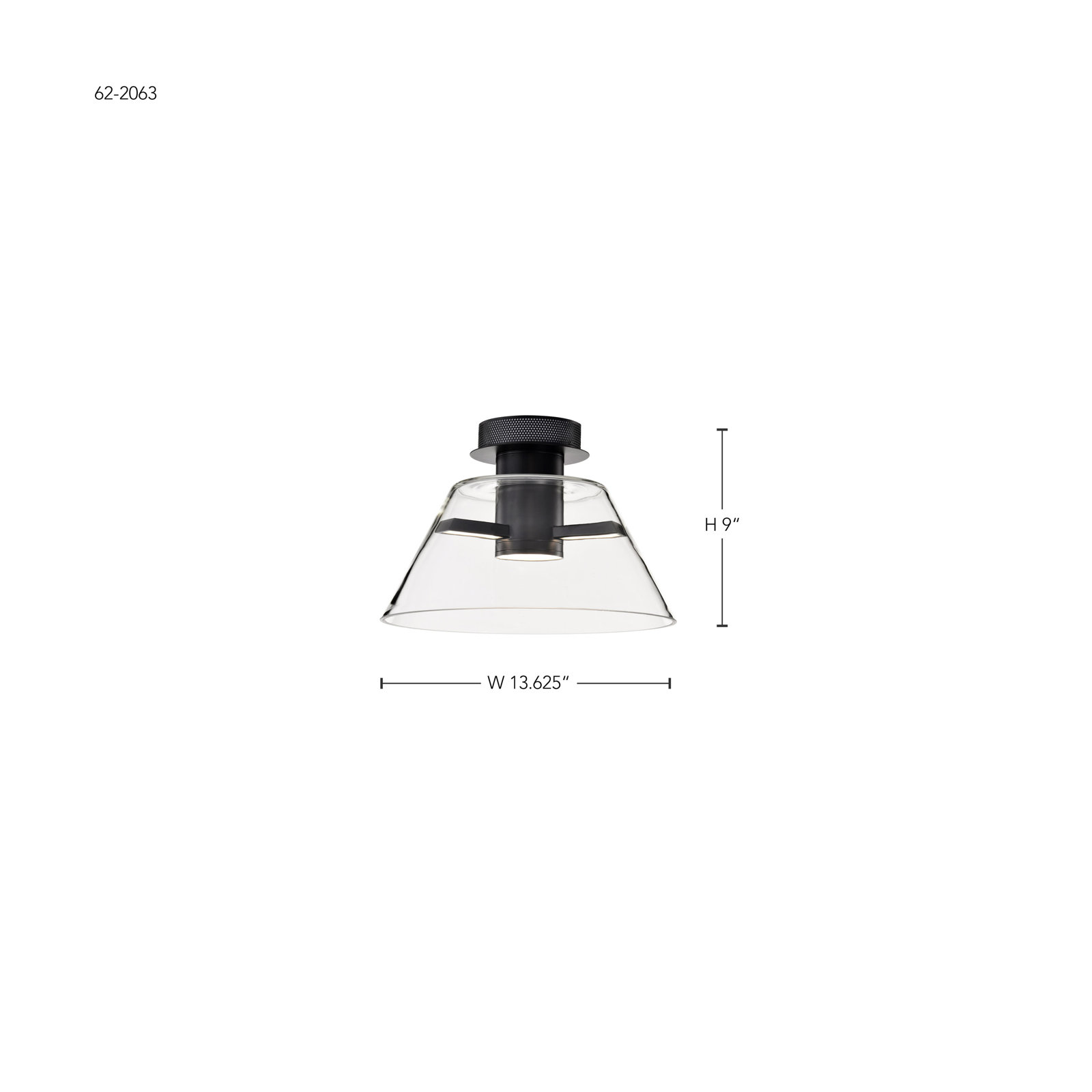 Hales 14" Single Light Semi Flush Mount, Matte Black