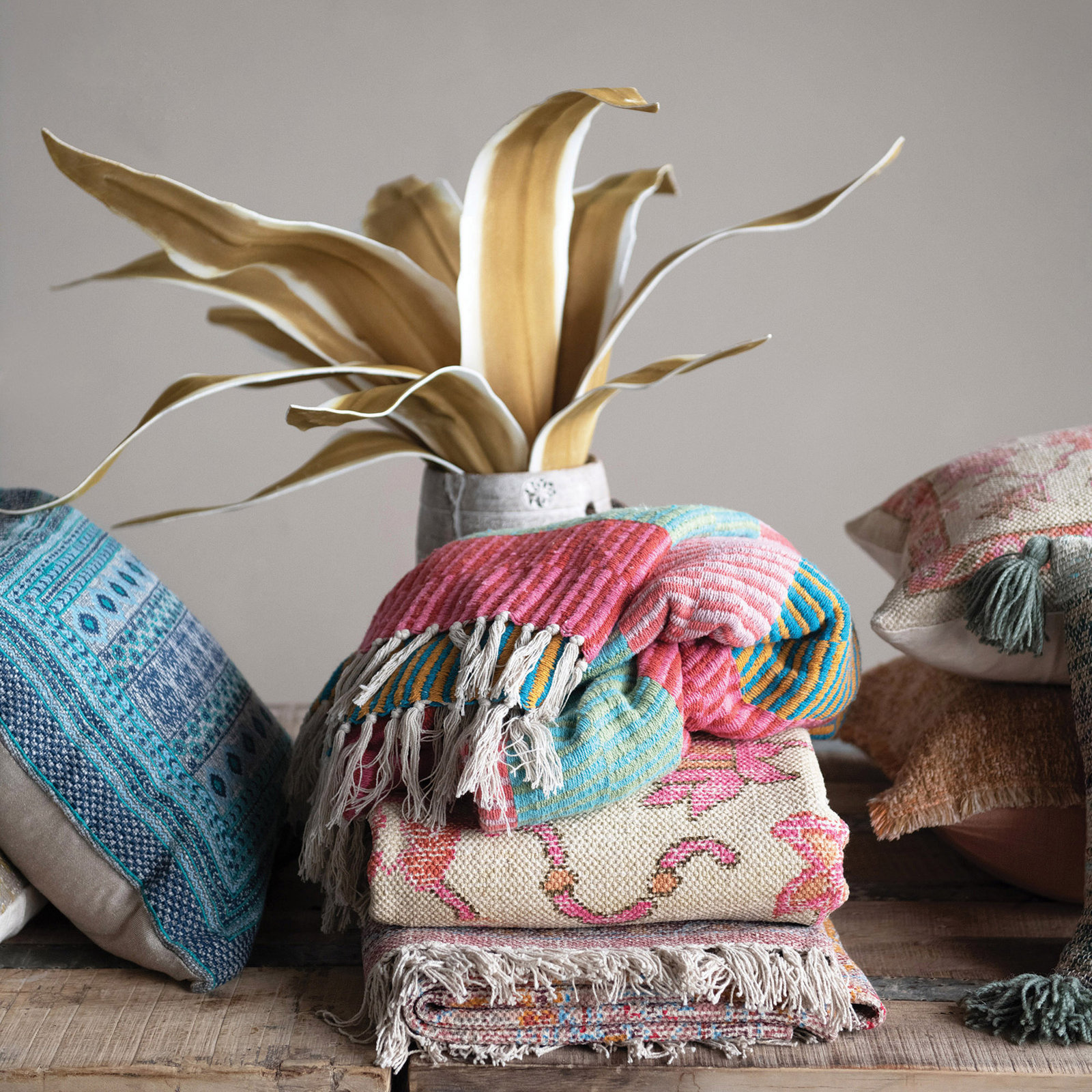 Dua Cotton Blend Throw Blanket