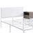 Full Metal Platform Bed With Storage, Wooden Cabinet, In White Hue Fashionable Look-1963536464