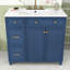 36" 2 Drawers Bathroom Vanity with Ceramic Sink and Adjustable Shelf-1386668987