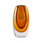  Vase en verre ambré à la main en forme de capsule, centre de table, manteau de cheminée et centre de table floral, décoration de mariage, maison et événement, décoration d'automne, 4,7 po de diamètre et 8,8 po de hauteur