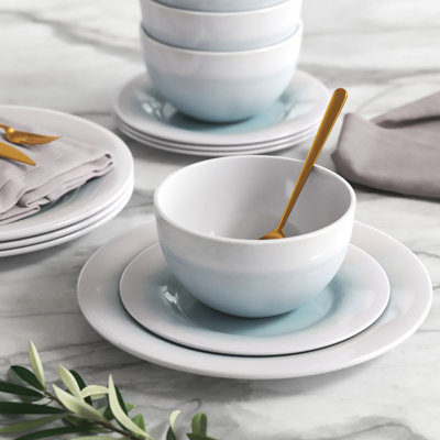 12 Piece Stoneware Dinnerware Set - Service for 4