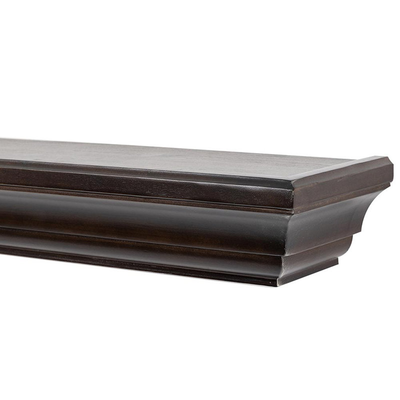 Colton Floating Wood Fireplace Mantel Shelf 60 in. - Crafted from Pine Wood - Traditional Design, 60" Length, Chocolate