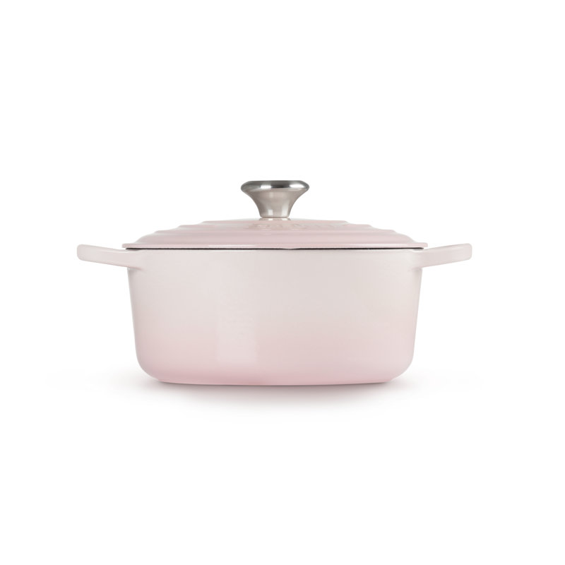 Le Creuset Cast Iron Round Casserole, 28cm / 6.7L, Shell Pink