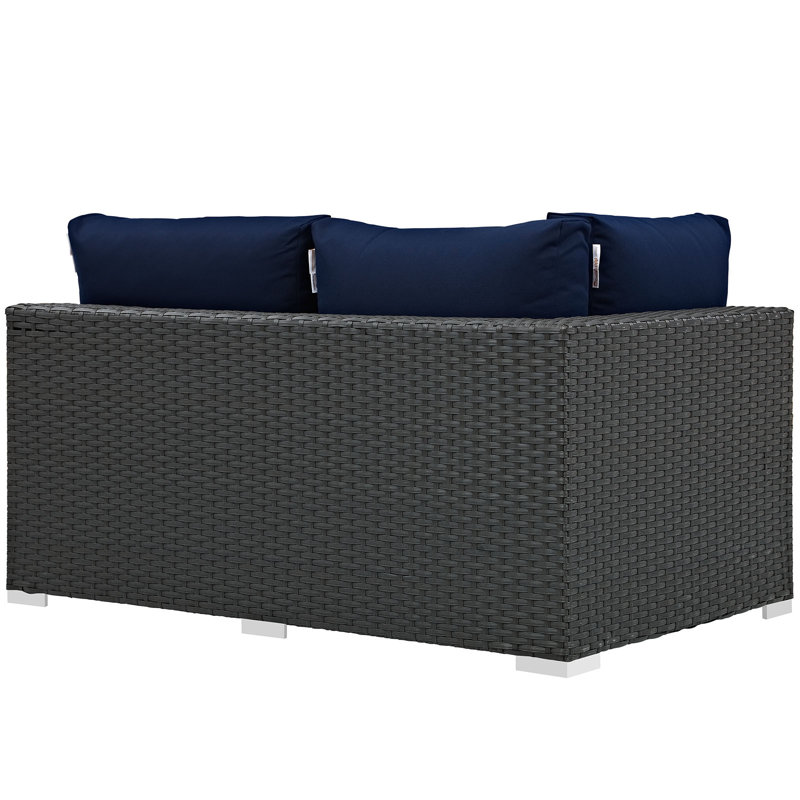 Modway Stopover Outdoor Patio Sunbrella Left Arm Loveseat, Canvas Navy Sunbrella® Canvas