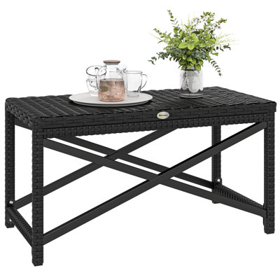 Rectangular Steel Outdoor Coffee Table - 80 cm W 40 cm D