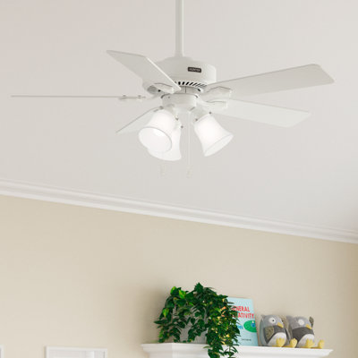 Ventilateur de plafond standard à 5 pales 44 po avec chaînette et ensemble d'éclairage DEL Swanson ENERGY STAR® 44 po