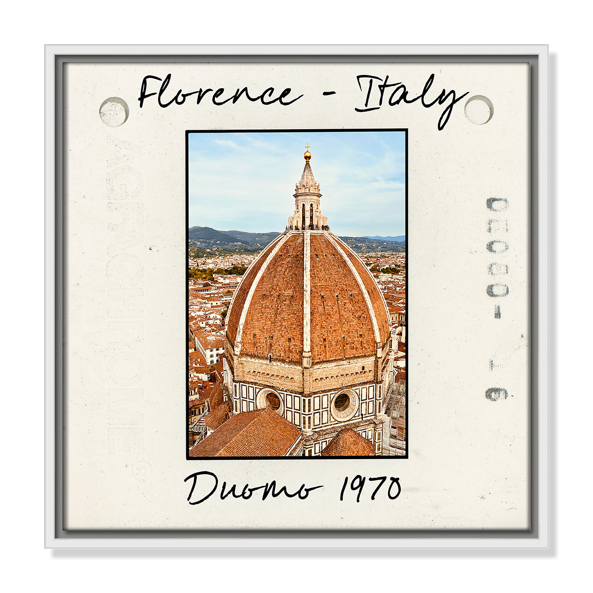 Florence Italy - Duomo Print by Susan Jill, White Floater Framed Canvas, 17.5" H x 17.5" W x 2" D