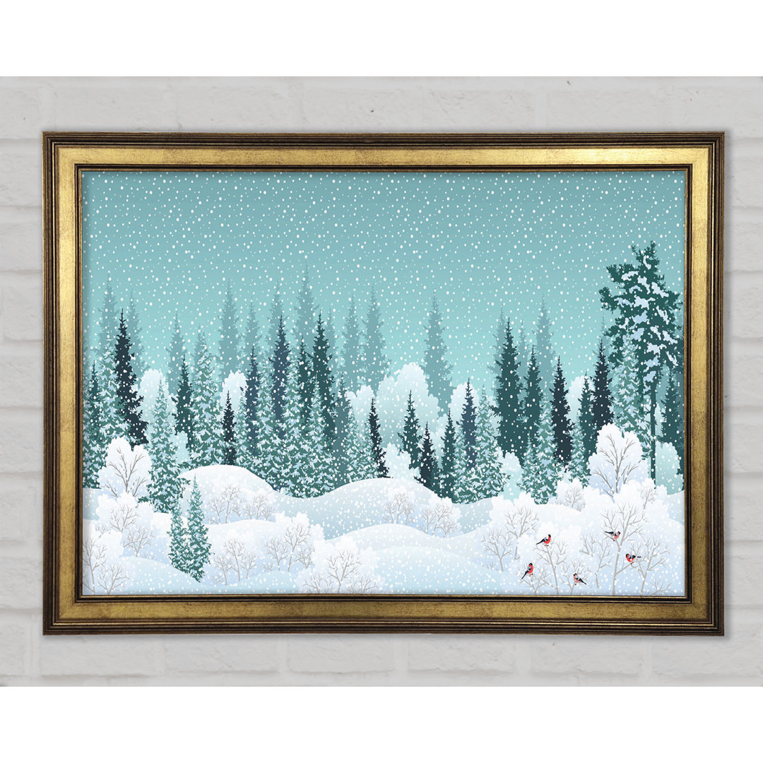 Snow In Amongst The Trees - Einzelne Bilderrahmen Kunstdrucke