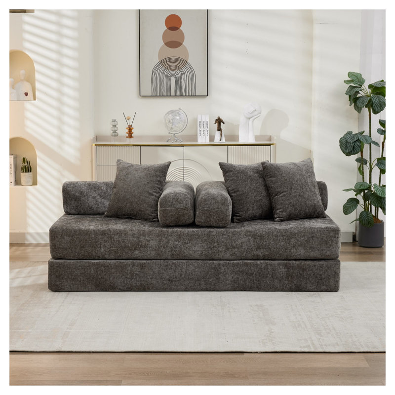 Canapé-lit en chenille pliable Comfy, Gris