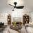 30" Flush Ceiling Fans with Lights & Black Blades,Low Profile Light and Fan with Remote,Small Modern Flush Mount Ceiling Fan with 3 Colour Led for Living Room Bedroom Kitchen-104321102