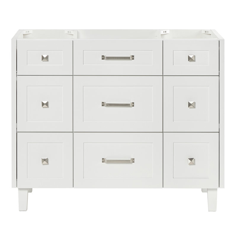 Base de meuble-lavabo simple 42 po Ariel Monreau, Blanc