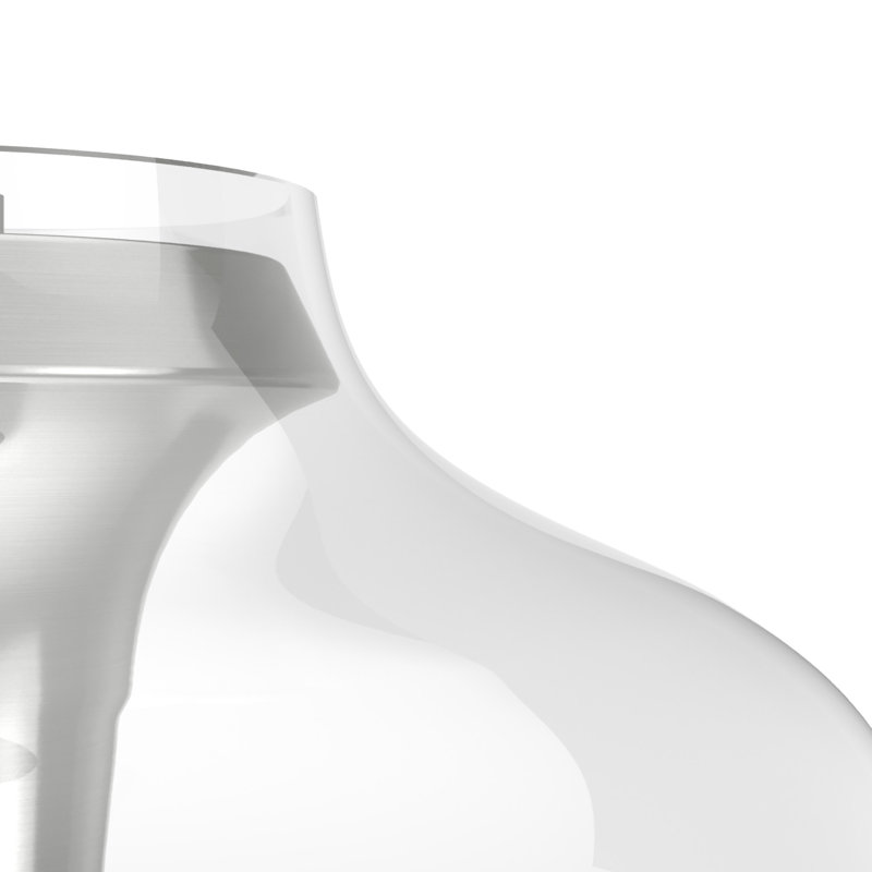 Luminaire suspendu simple en forme de goutte 12 pouces Vidria, Nickel brossé, Transparent