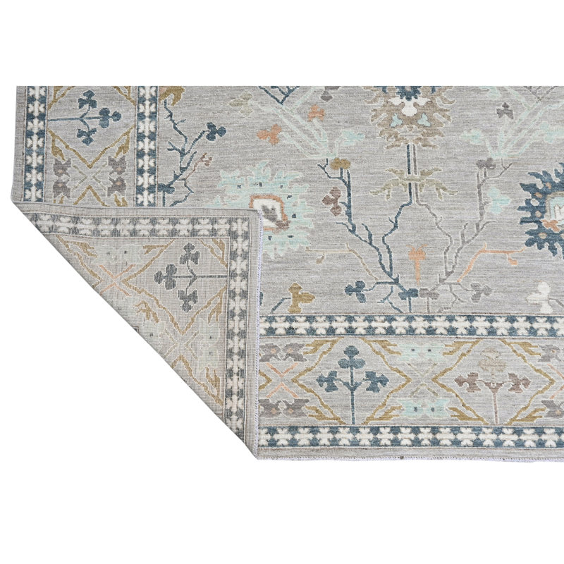 Tapis unique gris / blanc / jaune 8 pi 4 po x 9 pi 7 po