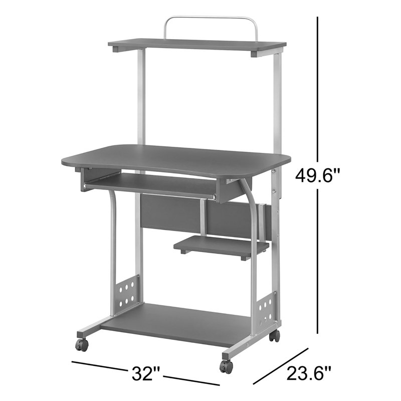 Fuselier Metal Base Computer Desk, Black